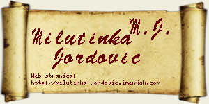 Milutinka Jordović vizit kartica